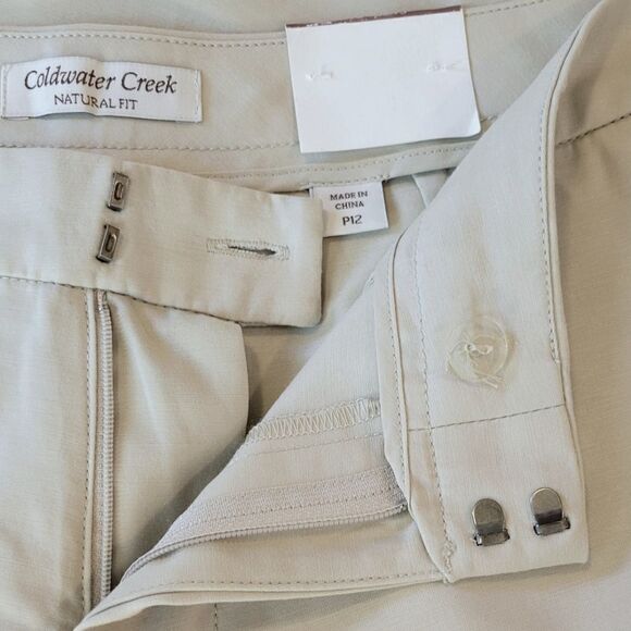 Coldwater Creek Natural Fit Tan Double Cloth Crop Pants Size 12P - Picture 5 of 7